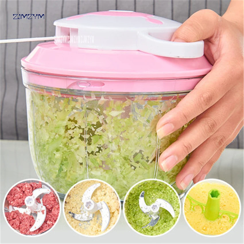 Hand Mixer for Kitchen Multifunction plastic Milk Cream Butter Whisk Egg Beater Vegetable ground meat Manual Food Blender 1000ml