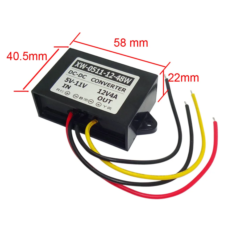 Regulator Module Step Up DC 5V 6V 7V 8V 9V 10V 11V To 12V 4A 48W Waterproof For Car adjustable Power Inverter Supply Converter