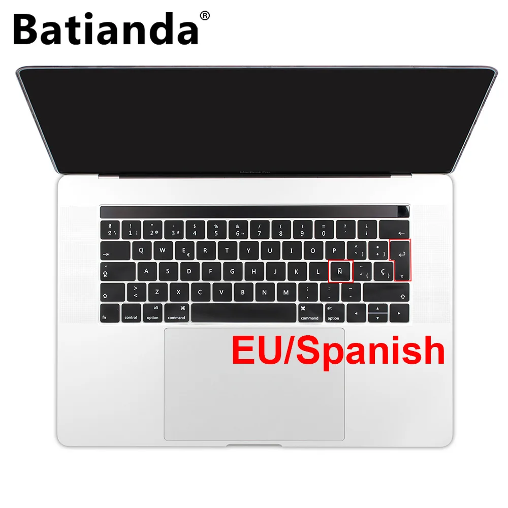 Batianda EU 레이아웃 스페인어 키보드 커버 스티커 스킨 Macbook Pro 13