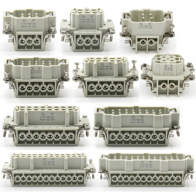 Hdc-he-4/6/10/16/24 rdzeń heavy-duty męskie złącze i żeńskie złącze 16A500v wtyczka lotnicza rdzeń