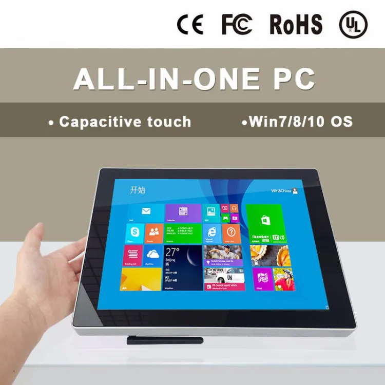 12 '' all in one pc computers Five wire Gtouch TouchScreen PCs using high-temperature ultra thin panel with 2G RAM 160G HDD