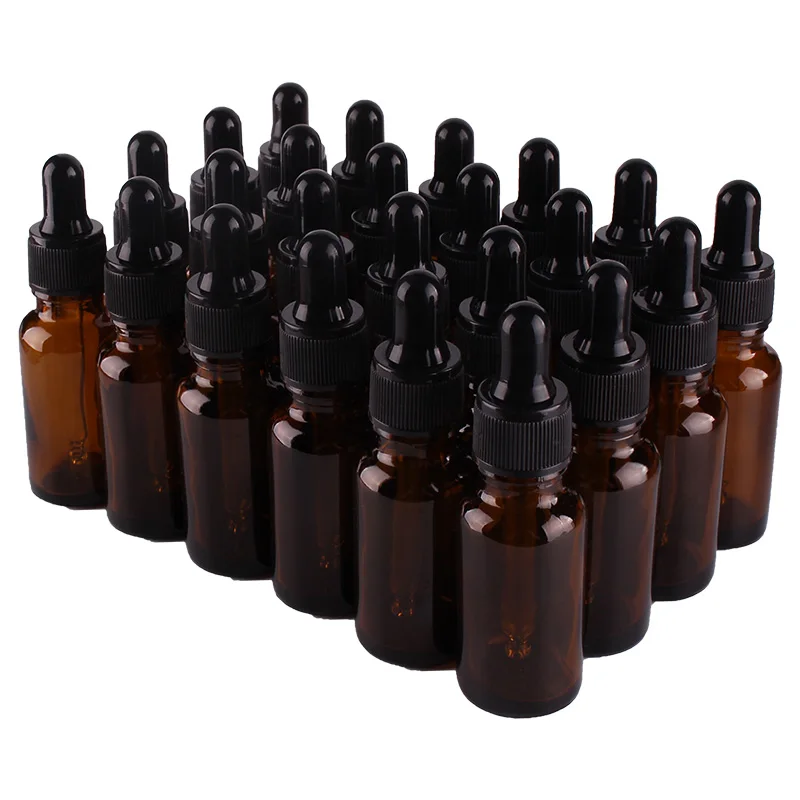 

24pcs 20ml New Empty Amber Glass Dropper Bottle with Pipptte for essential oils aromatherapy liquid