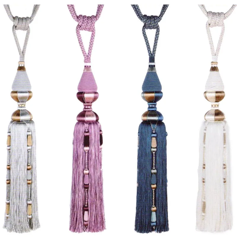 high-grade Luxury 1Pair Curtain Hanging Belt Curtain Accessories Strap Tassel Tiebacks Buckle Decor Rope Extreme Luxury Tie Back