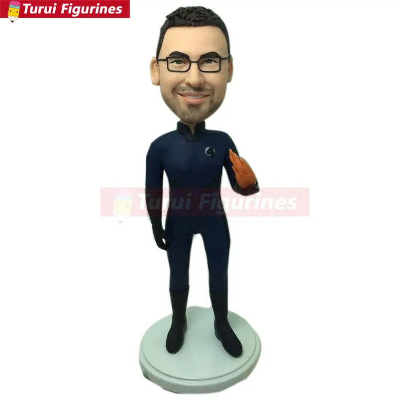 

Human Torch Personalized Gift Human Torch Bobble Head Custom Human Torch Birthday Human Torch Cake Topper Custom Fantastic Four