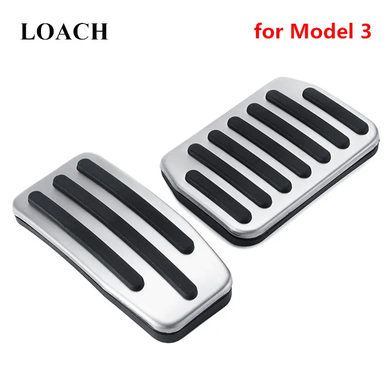 Fuel Brake Pedals for Tesla Model 3 2018 2019 Anti-Slip Aluminium Alloy Gas Accelerator Stop Car Interior Pedal Cover Trim Pad