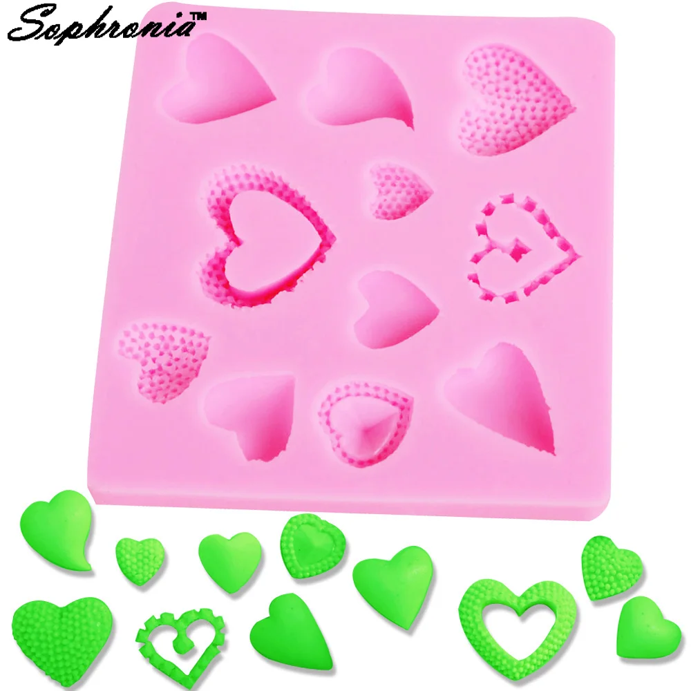 Love Heart Silicone Mold For Sweets Chocolate Mould Cookie Molds Bread Formas Pastry Baking Stuff Accessory