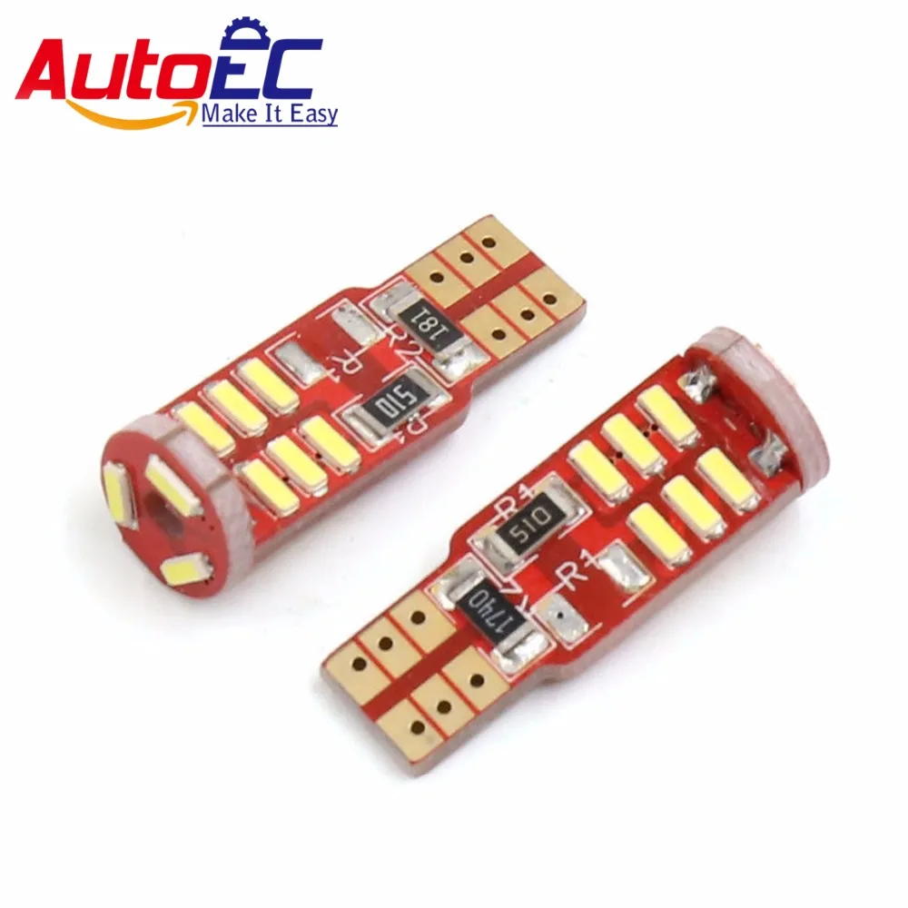 AutoEC 2x T10 Canbus Non polar 15SMD 501 4014 SMD Chip Led Car Auto Interior License Plate Parking Clearance Lights 12V #LB239