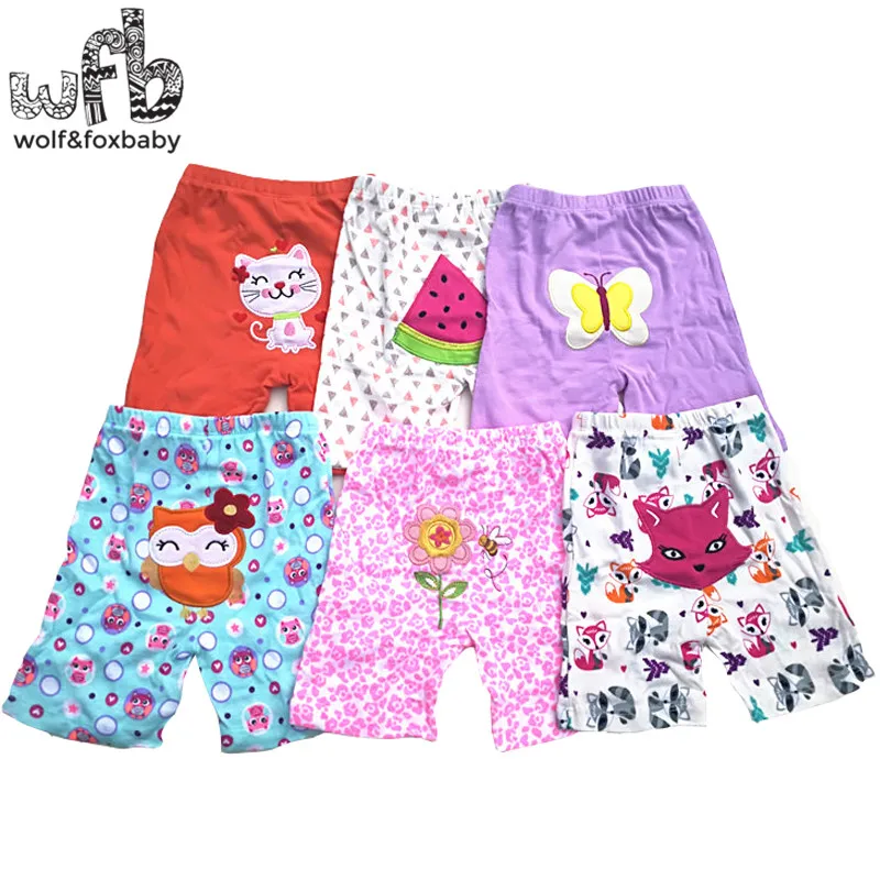 Bebê menino e menina dos desenhos animados calças, roupas infantis, calças, shorts, roupas infantis, varejo, 5 pçs/lote, 0-24months