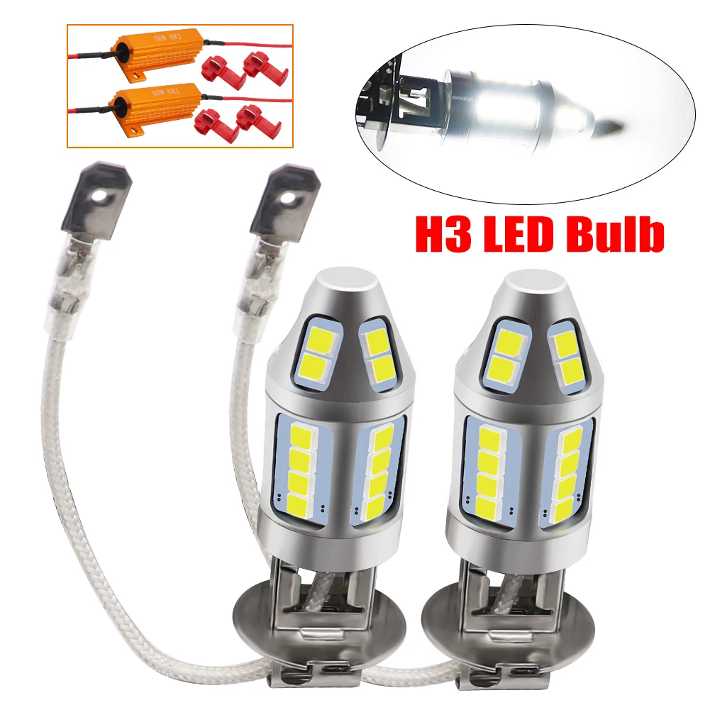 

2pcs H3 LED Car Fog Lamp 150W with Decoder High Power 3030 Chip Waterproof White Auto Front Headlamp Fog Driving Lights 12V 24V