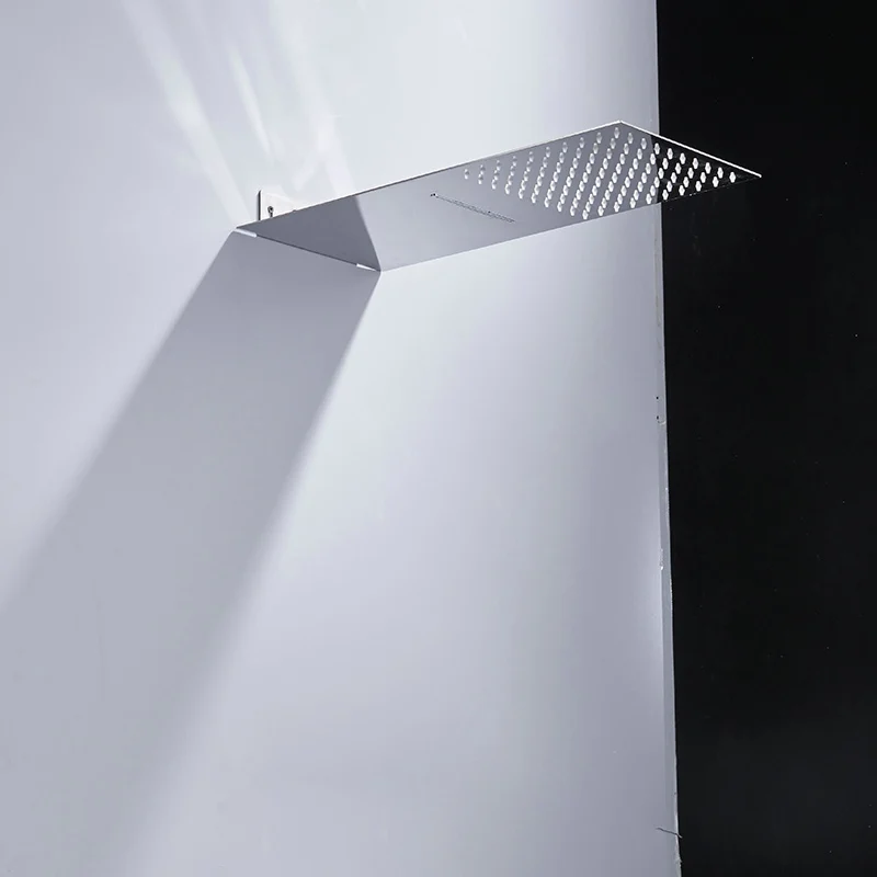 BECOLA chrome/Black Waterfall and Rainfall Shower Head Concealed Stainless Steel Bathroom Square Shower Heads Faucet BR-9910