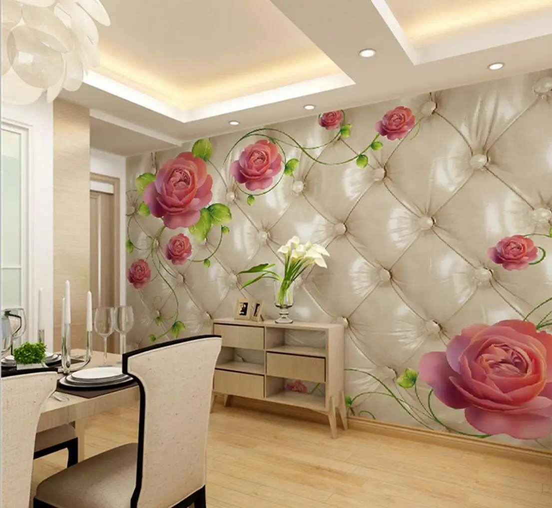 

Modern Flower Mural Photo Wallpapers Living Room TV Sofa Background Floral Wall Paper 3d Wall Murals Wallpaper Custom Any Size