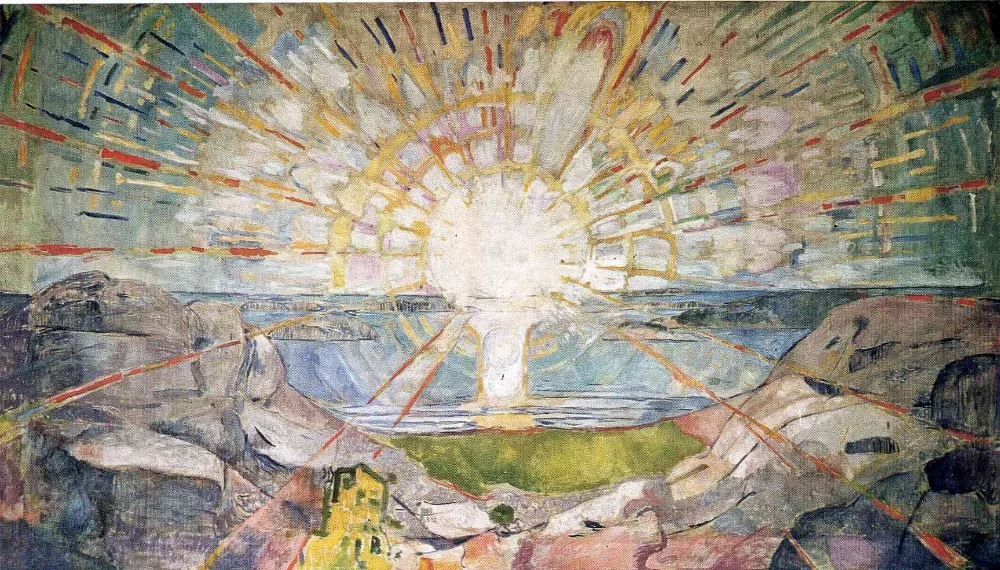 

Oil Painting Reproduction on Linen Canvas,the-sun-1916 by Edvard Munch,100% handmade,abstract oil painting