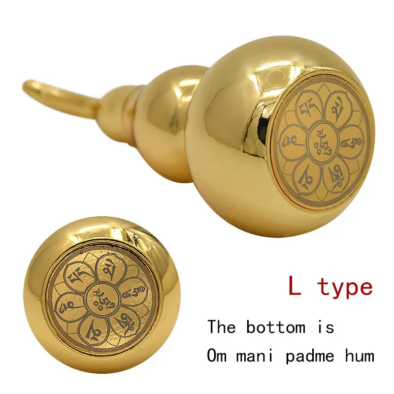 Feng Shui Decor Brass Copper Covered Gourd Wu Lou Hu Lu Chinese Lucky Charm Ancient Tai chi Daming Mantra Home Decoration Gift