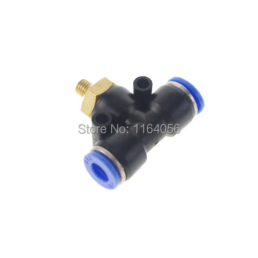 Pneumatic Push In Tube Fitting Branch T Union 6mm to Center Male M5(Metric) QTY10