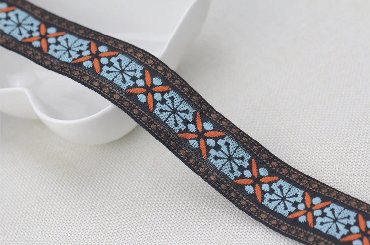 DIY garment accessory embroidery jacquard webbing tape ribbon lace trim curtain fabric decoration 3.2cm ethnic boho tribal zakka