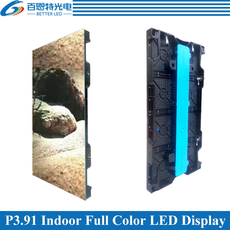 

4pcs/lot P3.91 Indoor 1/16 scan 500*1000mm 128*256 pixels Die-cast Aluminum Cabinet Rental Full color video LED display screen