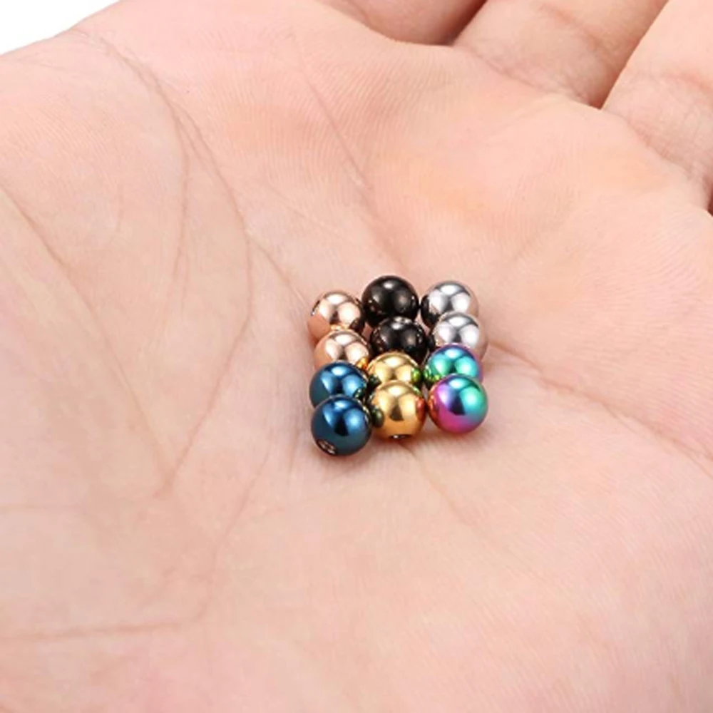 10pcs Mix Colors Surgical Steel Replacement Balls Bead Lip Eyebrow Tongue Ear Tragus Belly Body Piercing Jewelry 14g/16g 3mm-5mm