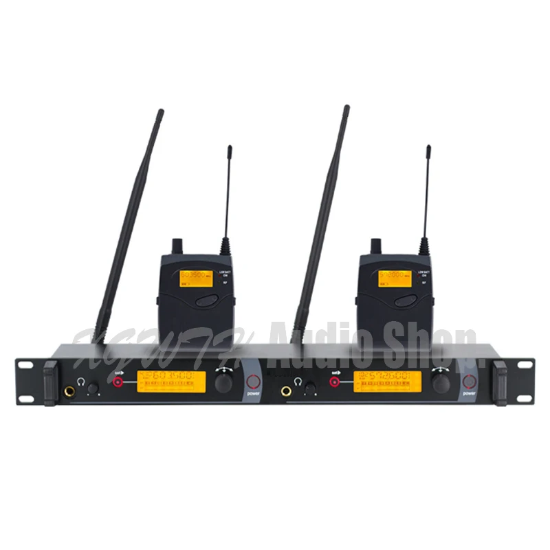 UHF In Ear Monitor System Stage Performance Dual Channel Wireless Monitor Listening Earphone Ear Return System