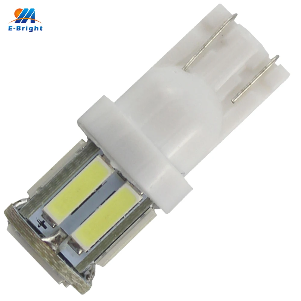 Super Bright!! 300PCS/lot T10 7014 10 SMD W5W 10Led Door Lights 12V 7000K Instrument Lamps White Auto Car Led Light Bulbs