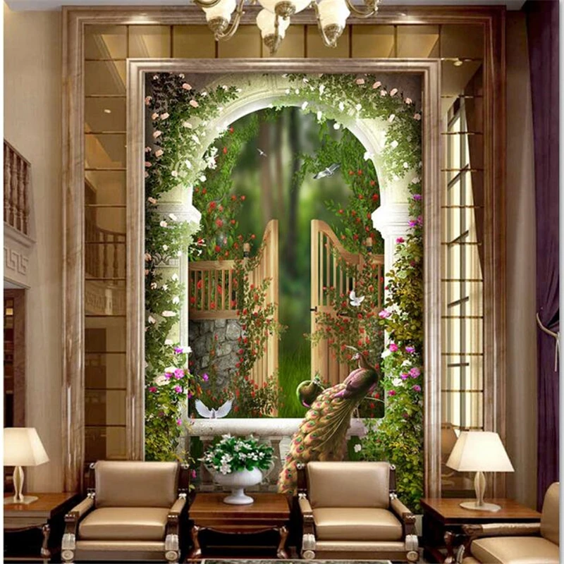 

wellyu Custom wallpaper 3d photo mural обои garden Eden Shimen Roman column mystery background wall papel de parede 3d wallpaper