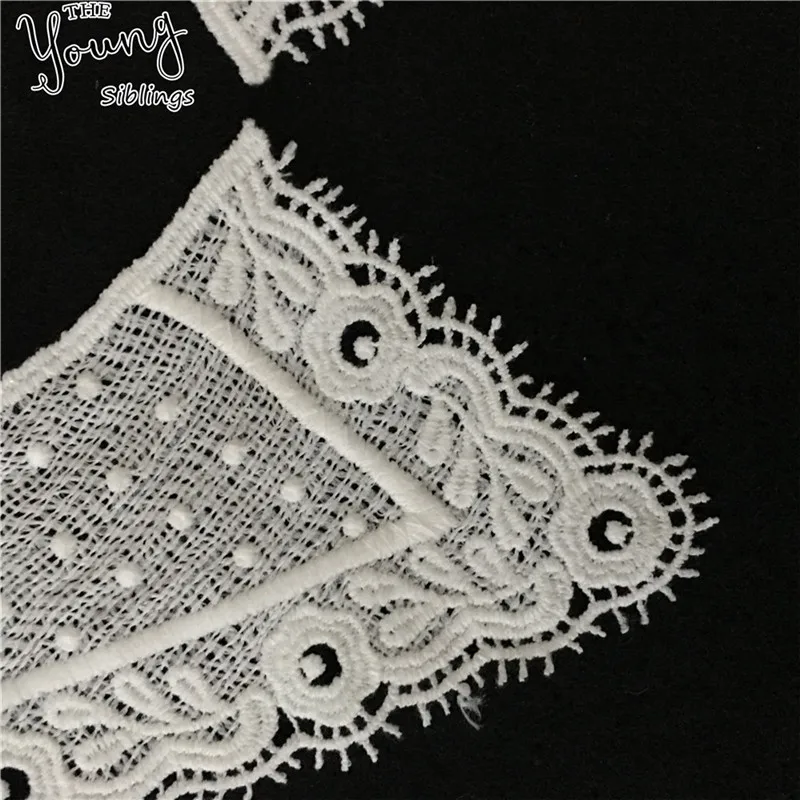 1 pcs White Embroidery Lace collar Hollow out Applique DIY Trim Sewing Lace Neckline Fabric Dresses Accessories Supplies YL1706