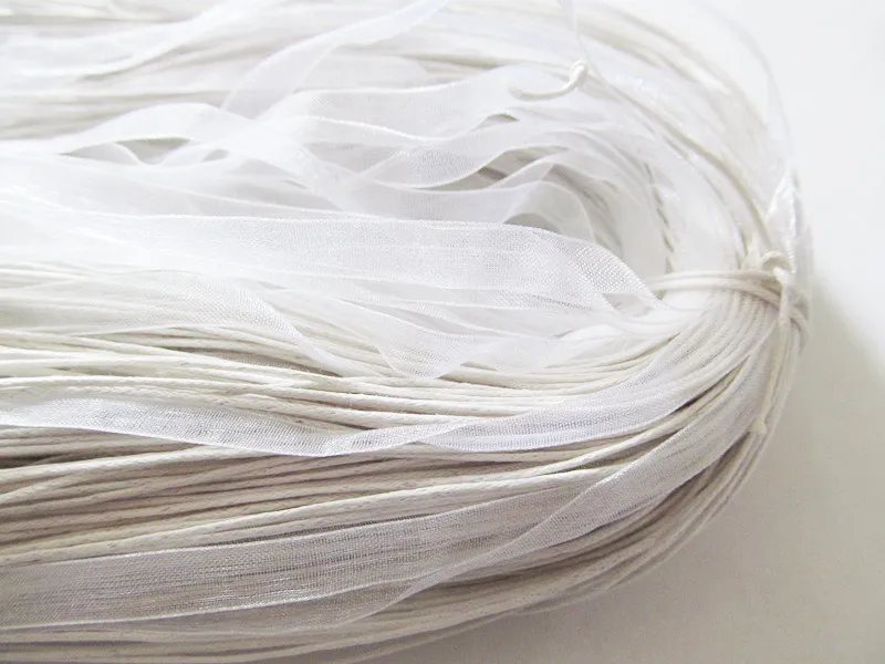 Free Shipping 100pcs 18inch White Organza Ribbon Wax Cotton Necklace Cord String,Extender Chain,Lobster Clasp,DIY Accessory