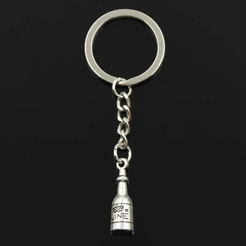 Porte-clés pour hommes 30mm, chaîne pour bouteille de vin Vintage, pendentif en Bronze 27x8x8mm, nouvelle mode support métallique