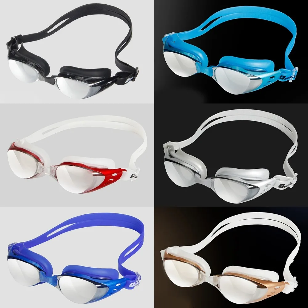 Men Women Silicone Electroplate Plating Swimming Glasses Anti Fog UV Protection Swim Goggles Waterproof Eyewear Without Box