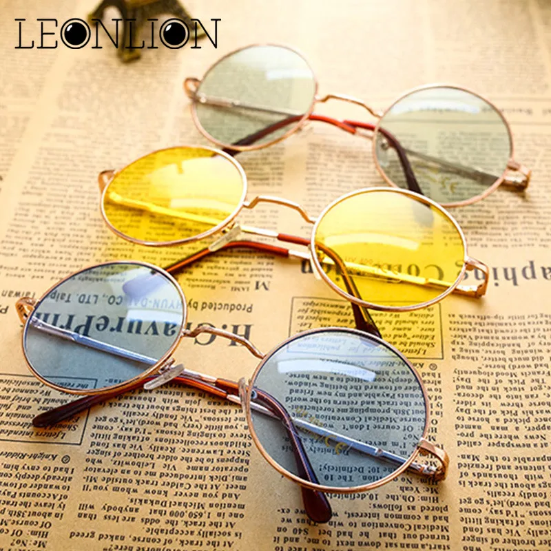 LeonLion 2023 Candy Color Round Sunglasses Women Fashion Sun Glasses Women Mirror Classic Vintage UV400 Oculos De Sol Gafas