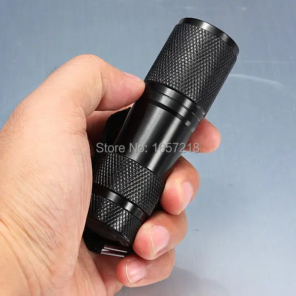 Linterna UV de color negro, 9 LED, luz AAA, para regalo