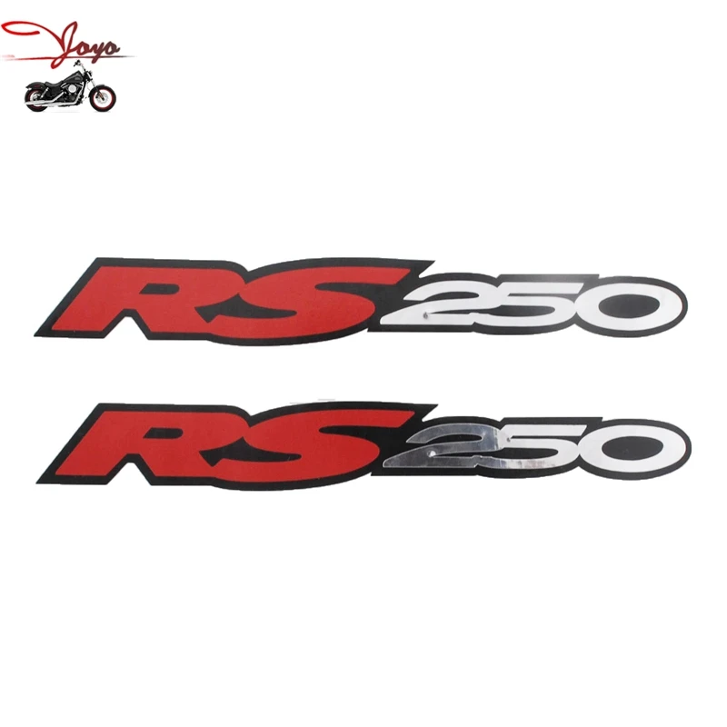 Motorcycle Tail Decal Sticker Gas Tank Decals Refit For Aprilia RS250 Small x 2 Chrome Red Black 18cm x 2.5cm