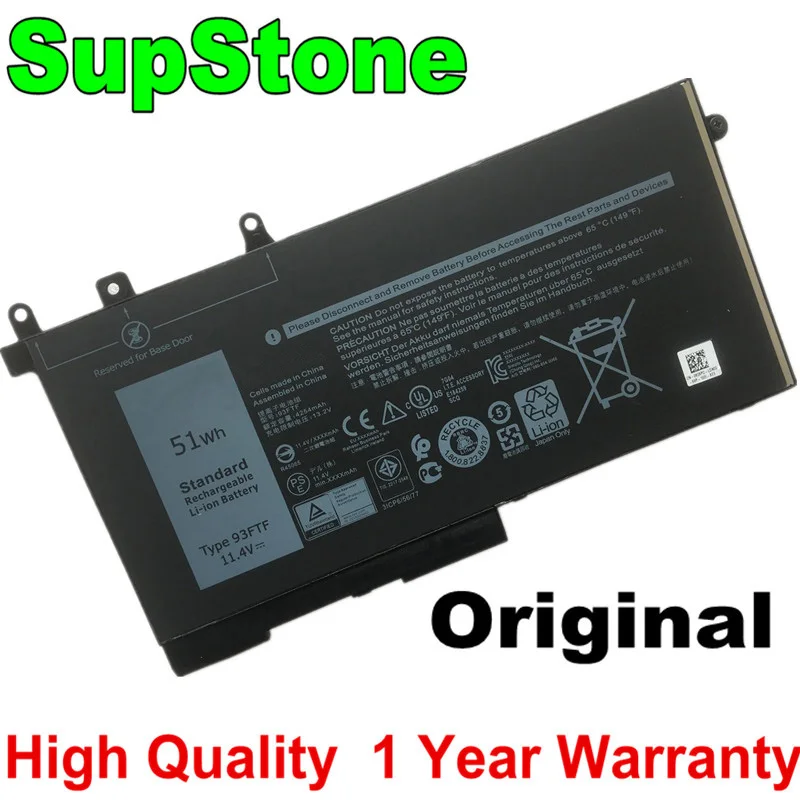 SupStone 51WH 93FTF Laptop Dành Cho Dành Cho Laptop Dell Latitude 5280 5480 5580 5290 5490 5590 4YFVG GD1JP 3VC9Y FPT1C