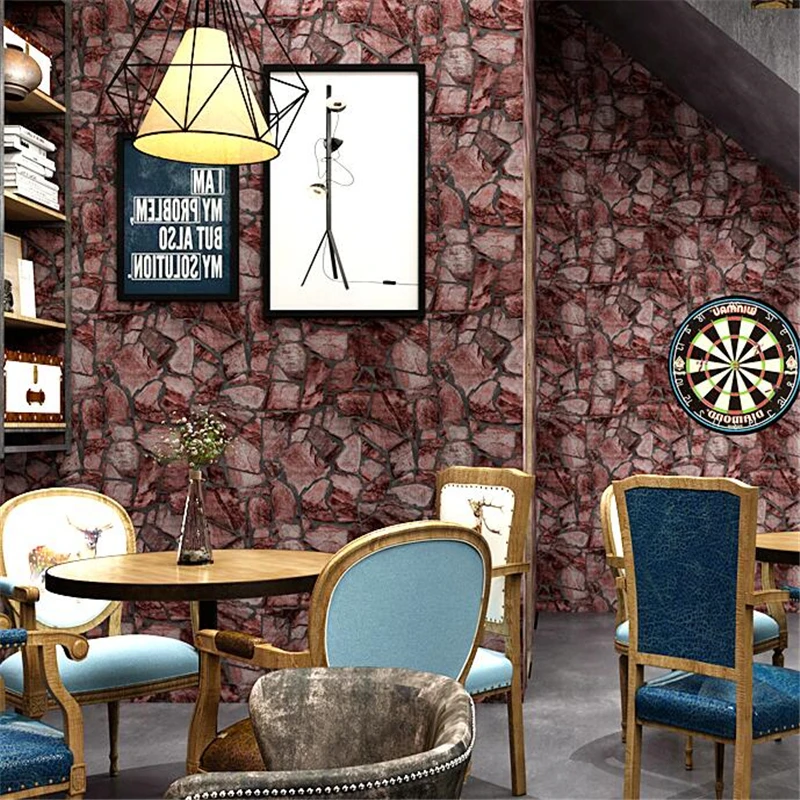 

beibehang wall paper Vintage nostalgic rock stone marble culture wallpaper restaurant bar cafe brick wallpaper papel de parede