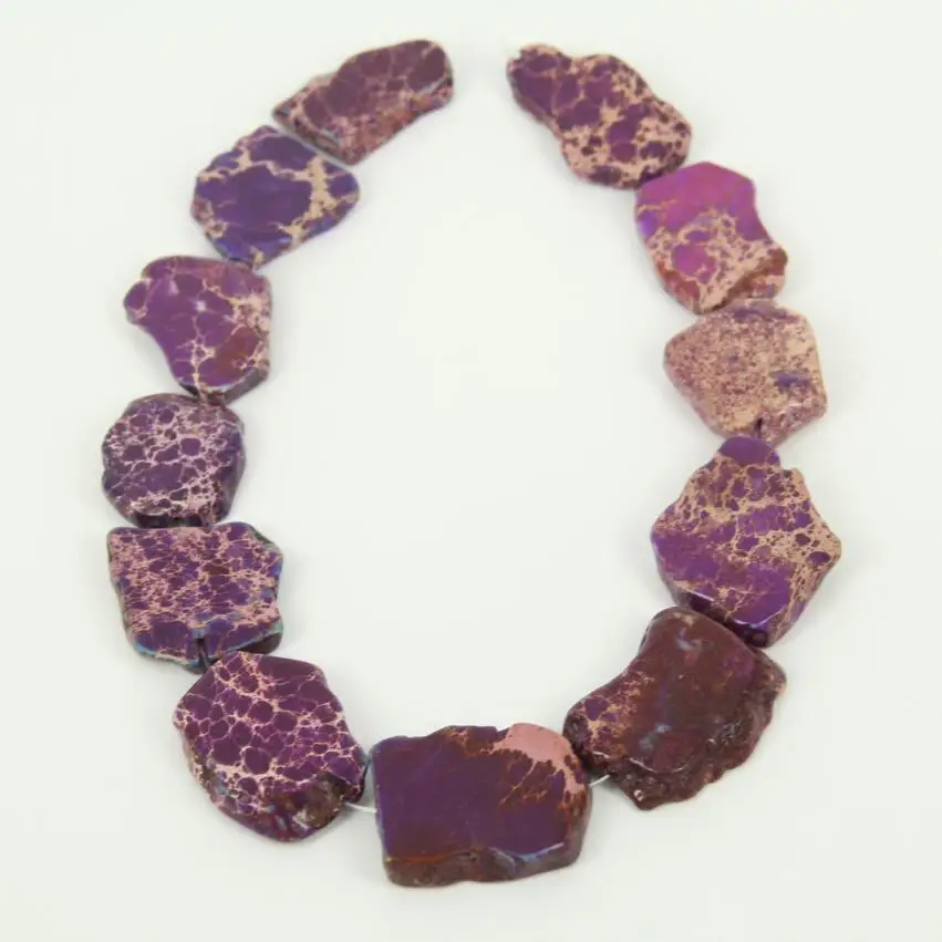 More Color Sea Sediment Gems Drilled Slab Beads Pendants Strand,Natural Raw Stone Slice Craft Necklace Wholesale Bulk