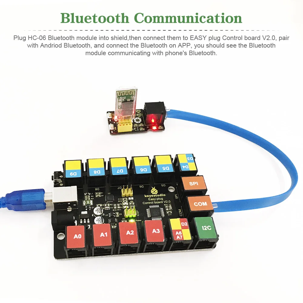Keyestudio RJ11 EASY plug WIFI and Bluetooth Shield For Arduino /Compatible with ESP8266 WIFI