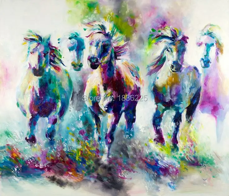 

Modern European Oil Painting Horse On Canvas Wall Art Picture Wall Pictures for Living Room Modern Wall Painting