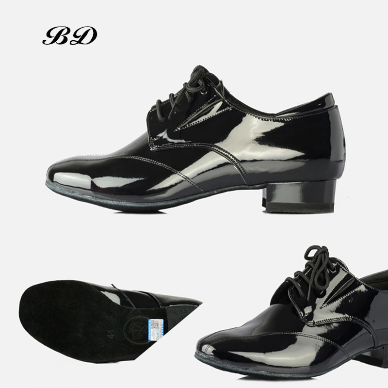 BD DANCE SHOES Latin Shoes Ballroom MEN Modern Soft Cowhide Sole BDDANCE 321 Patent Leather HEEL 2.5CM Adult Slip-UP HOT