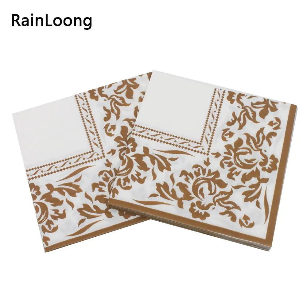 [RainLoong] Beverage Paper Napkins Drink Event & Party Tissue Napkins Decoration Serviettes 33cm*33cm 1 pack (20pcs/pack)