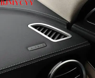 BJMYCYY 2pcs Stainless Steel Air Conditioning Vent Cover Trim For Mercedes Benz GLC C Class W205 C180 C200 C250 C300 C400