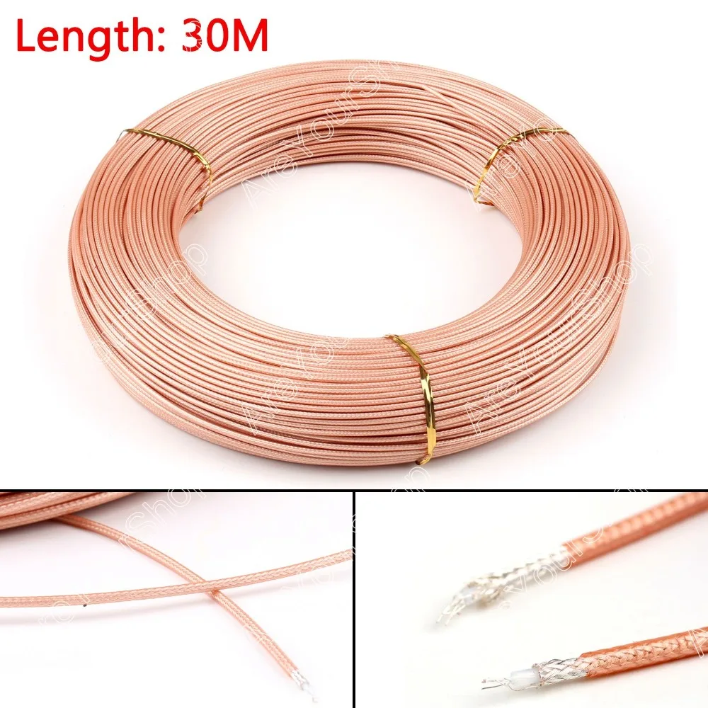 Areyourshop Sale 3000CM RG316 RF Coax Coaxial cable Connector 50ohm M17/113 Shielded Pigtail 98ft  W