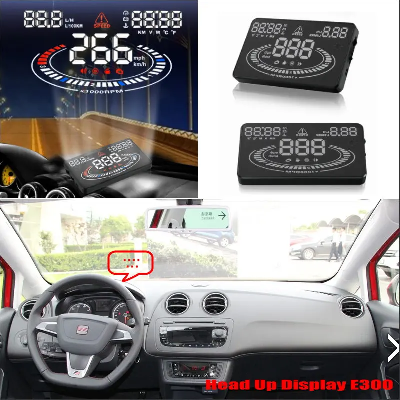 Car HUD Head Up Display For SEAT Ibiza 6L 6J SC MK3 MK4 Driving Information Projector ScreenRefkecting Windshield