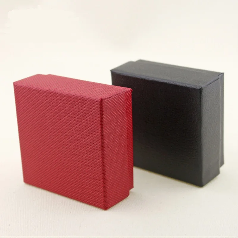 10 قطعة أسود أحمر كرافت ورقة صناديق تغليف المجوهرات مع الإسفنج القرط حلقة صندوق تقليد بولي Jewelry عرض حقيبة للتخزين #3