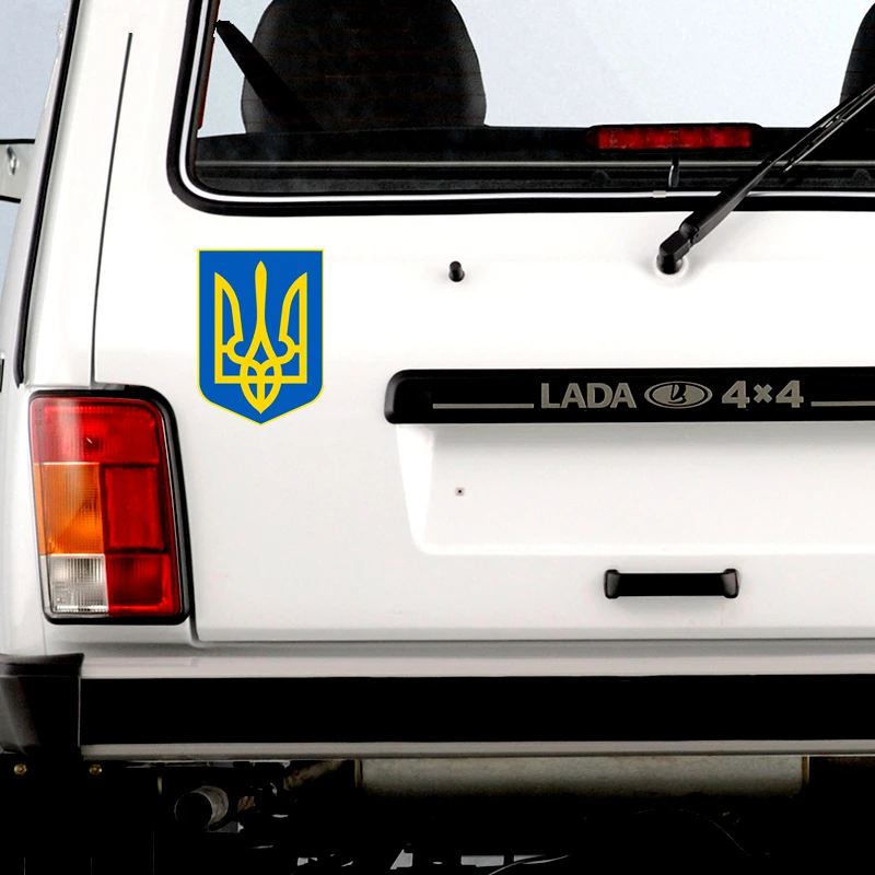 CK2703# Coat of Arms of Ukraine funny car sticker colorful PVC printed decal car auto stickers for car bumper window car
