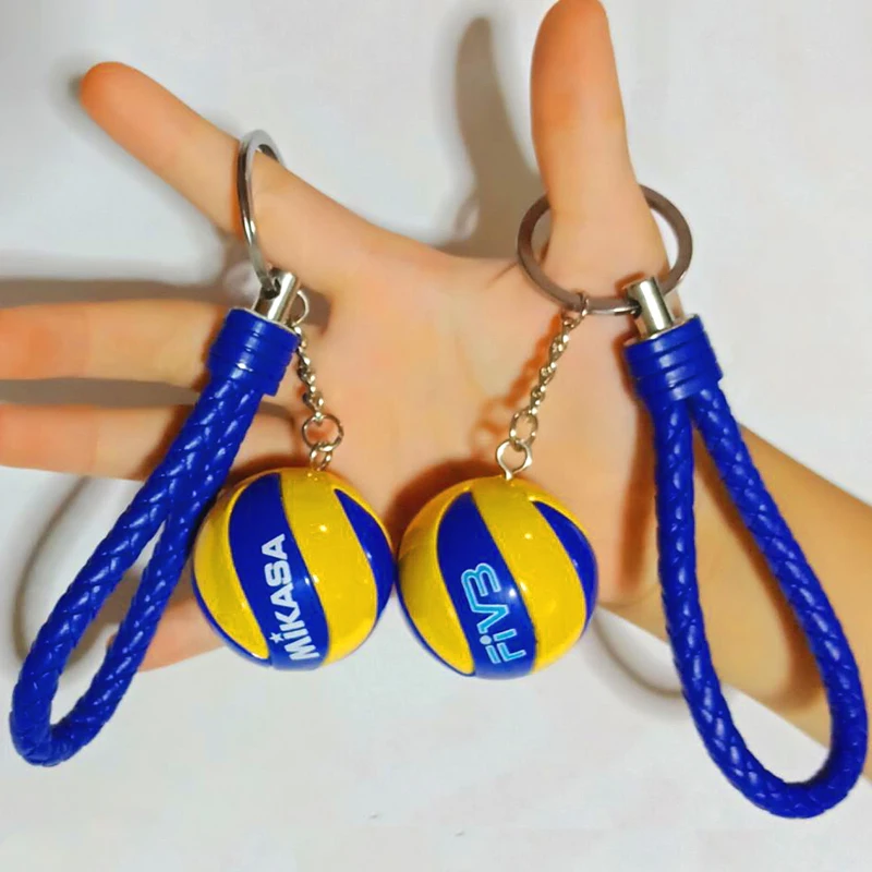 Mini Sport Beach Volleyball PVC Keychain Key Chains Chain Ring Football Beach Ball Key Ring Gifts Men Jewelry Keyring Keychains