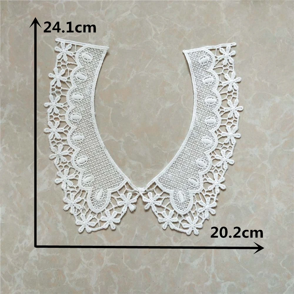 Exquisite white applique Lace Collar Floral Venice Lace Applique Sewing Trims Garment DIY wedding dress sewing craft Accessories