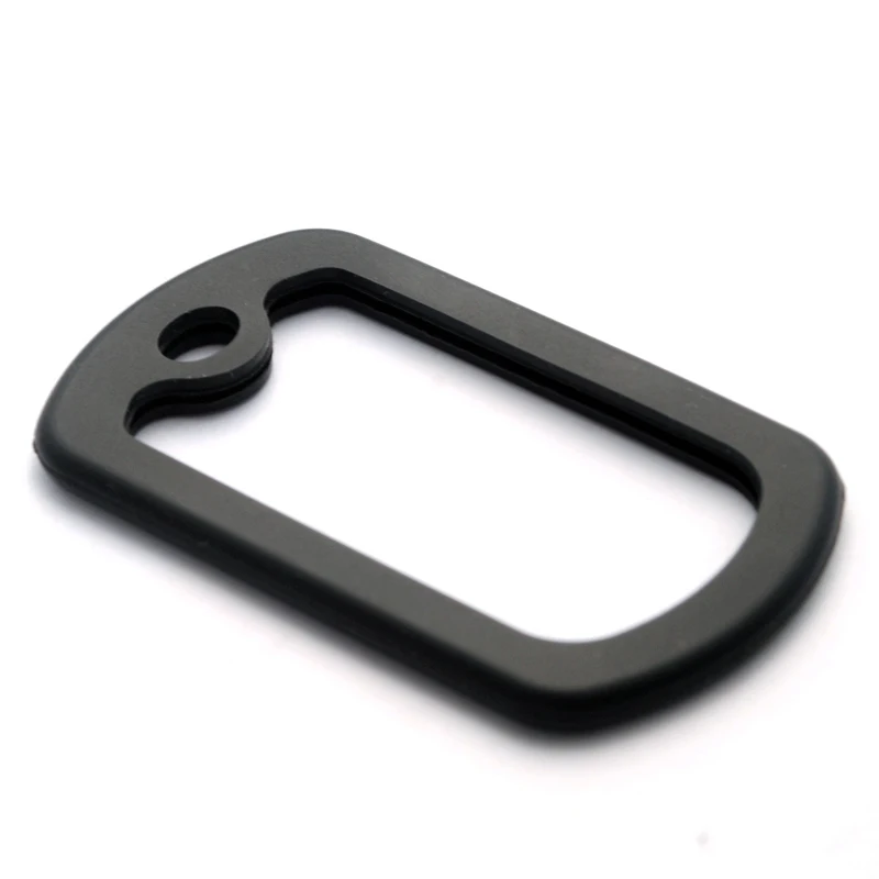 2pcs Black Dog Tag Necklace Silica Gel Protective Cover Findings Stainless Steel Dog Card Silencer Ring Accessories N64