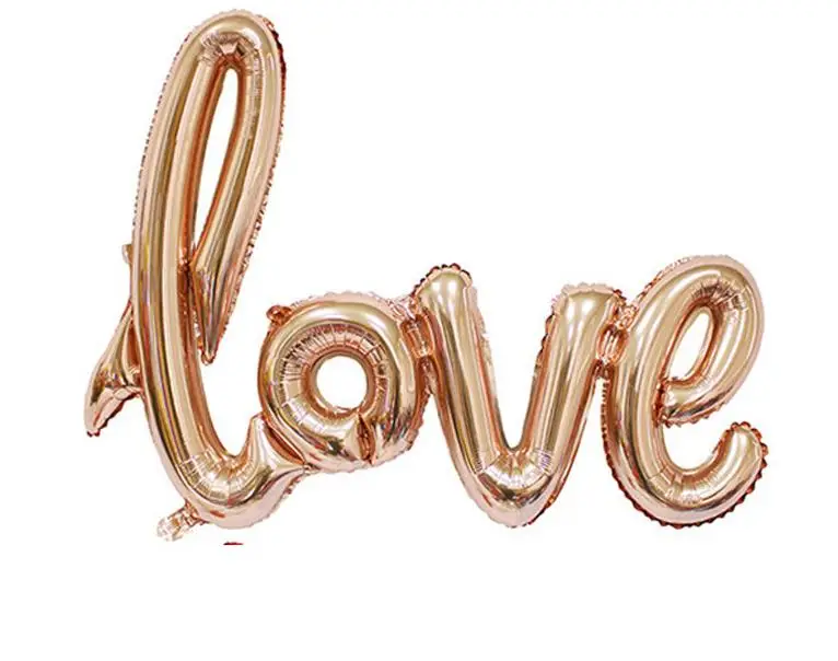 Ligatures LOVE Letter Foil Balloon Anniversary Wedding Valentines Party Decoration Balloon Red Champagne Free Shipping