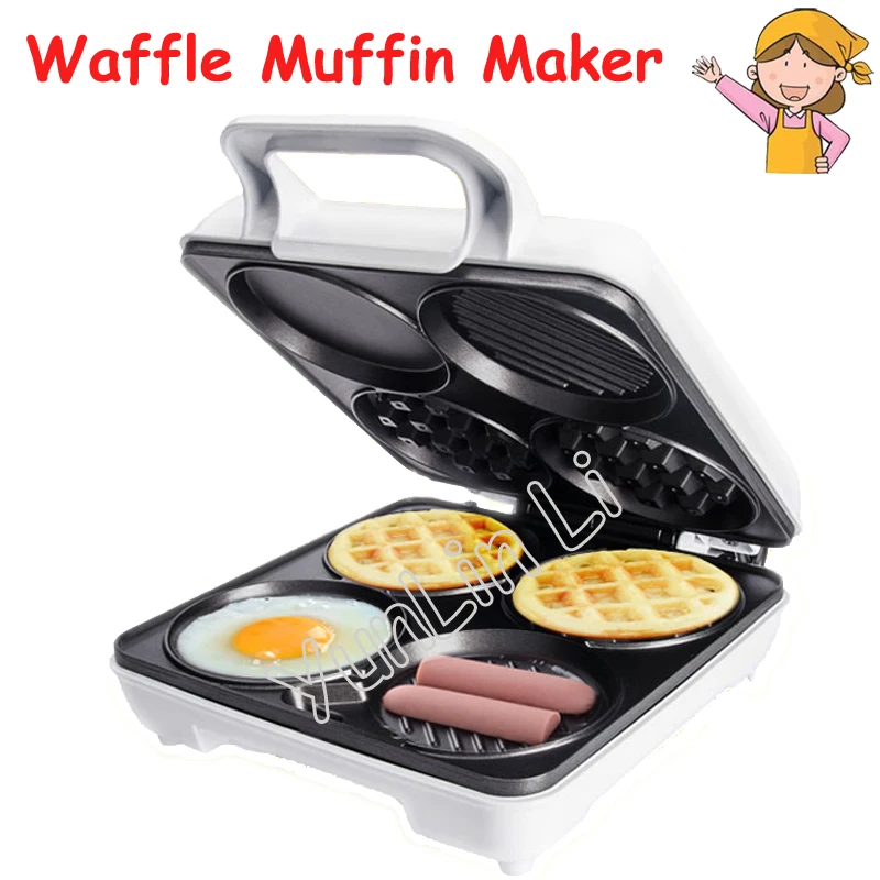 Multi-Functional Waffle Maker Breakfast Machine Four-Hole Muffin Machine Egg Frying Pan Pancake Machine