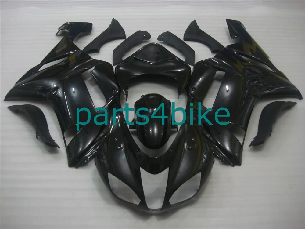 

Aftermarket body parts fairings for Kawasaki Ninja 636 ZX6R 2007 2008 glossy black fairirngs kit ZX-6R 07 08 + 7 gifts CL01