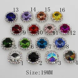 New 10 Pcs 4Holes 19mm Silver Round Metal Rhinestone Button DIY For Wedding Crafts Decoration Sewing Clothing Scrapbooking,